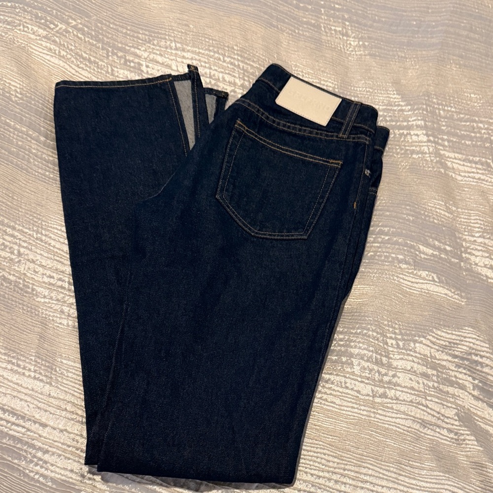 GRLFRND Women’s Dark Indigo Slit Boot cut Jeans